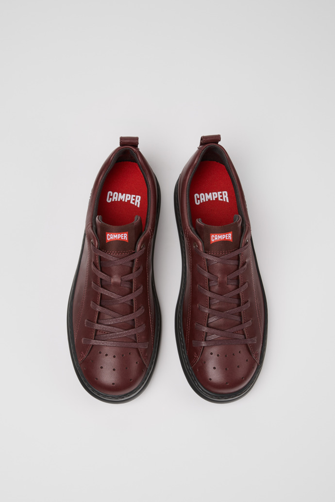 Runner Burgundy Leather Sneakers for Men.