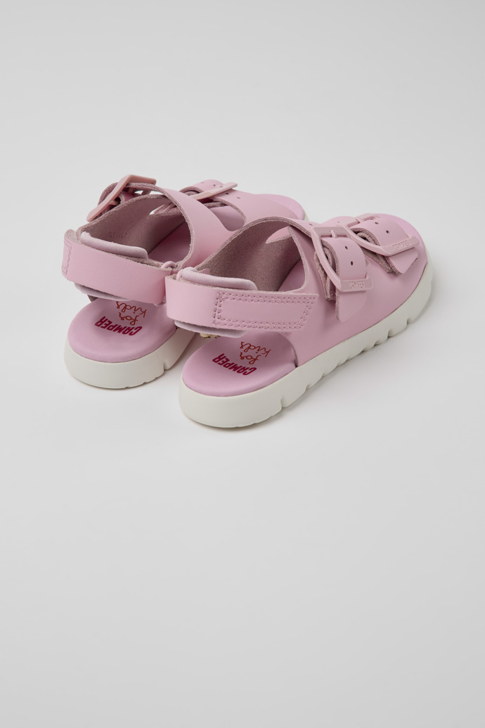 Oruga Pink leather sandals for kids