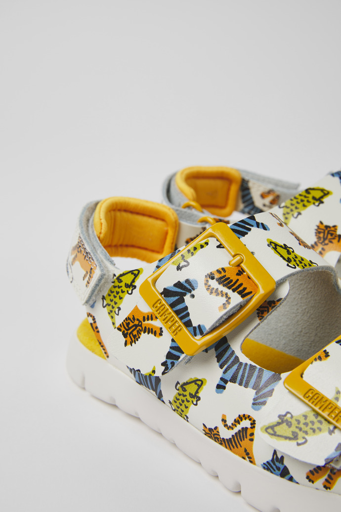 Oruga Multicolored leather sandals for kids