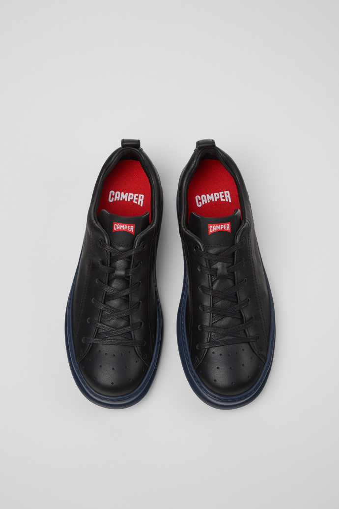 Runner Black Leather Sneakers for Men.