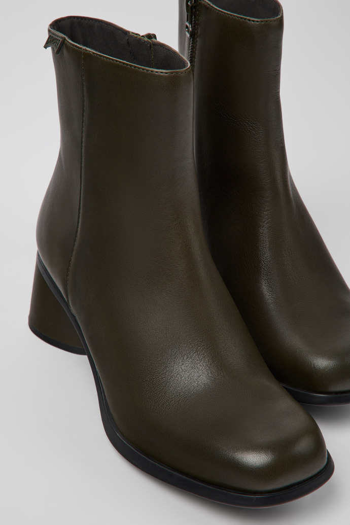 Kiara Green leather and recycled PET boots for women