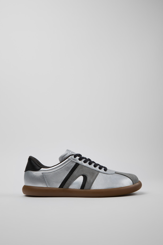 Pelotas Soller Silver-black Leather and Nubuck Sneakers for Men.