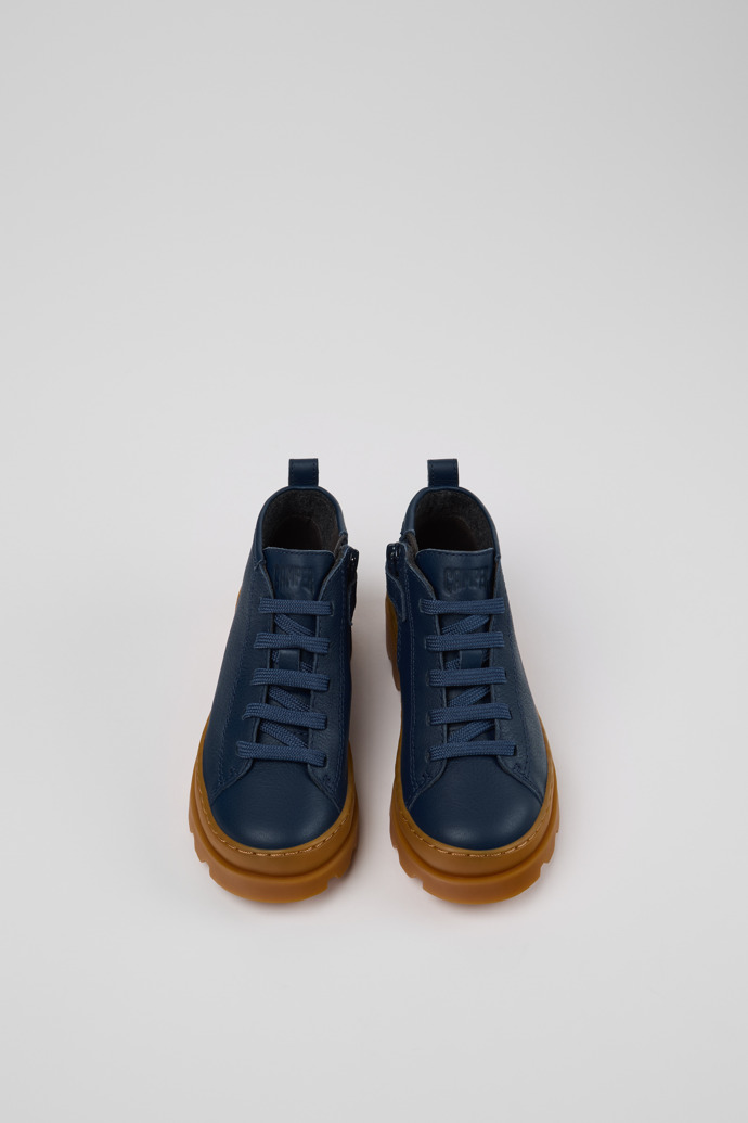 Brutus Blue Leather Ankle Boots for Kids.