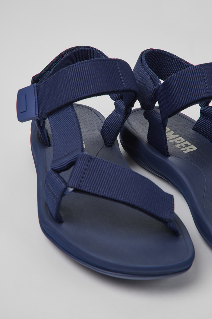 Match Blue textile sandals for men