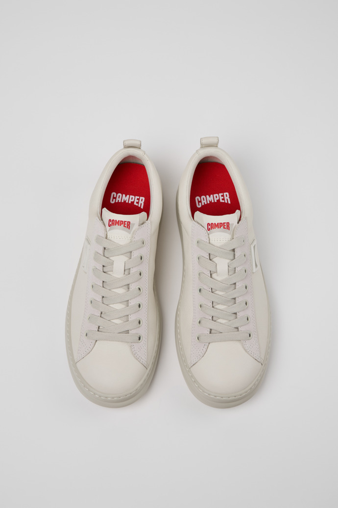 Runner White Leather and Nubuck Sneakers for Men.