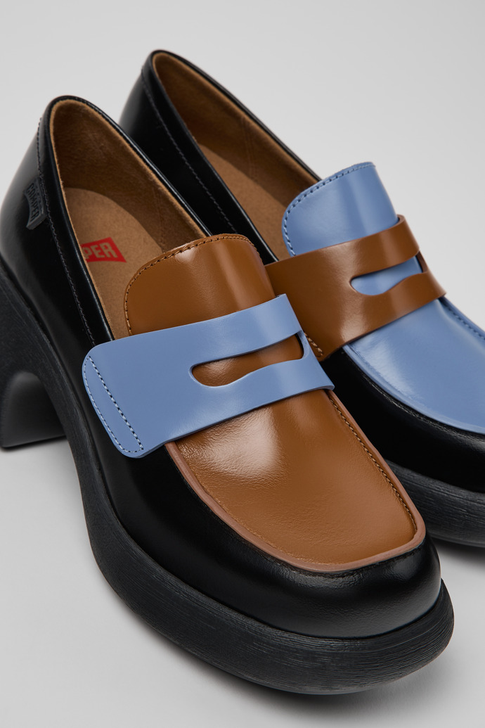 Twins Multicolor Leather Moccasins for Women.