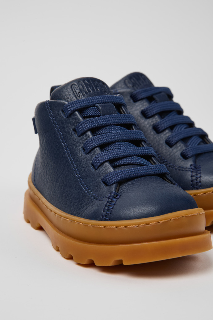 Brutus Blue Leather Ankle Boots for Kids.
