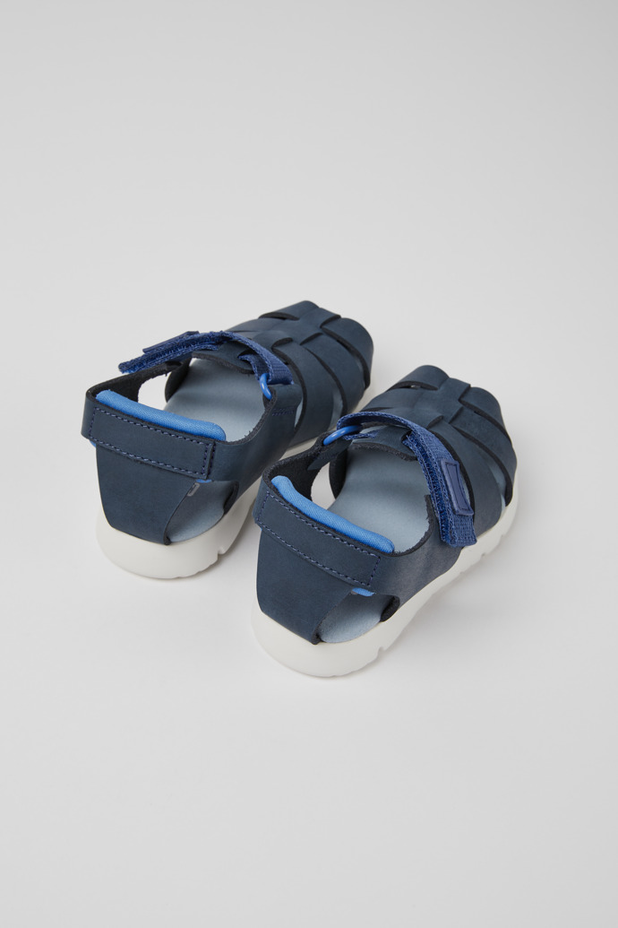 Oruga Blue leather and textile sandals