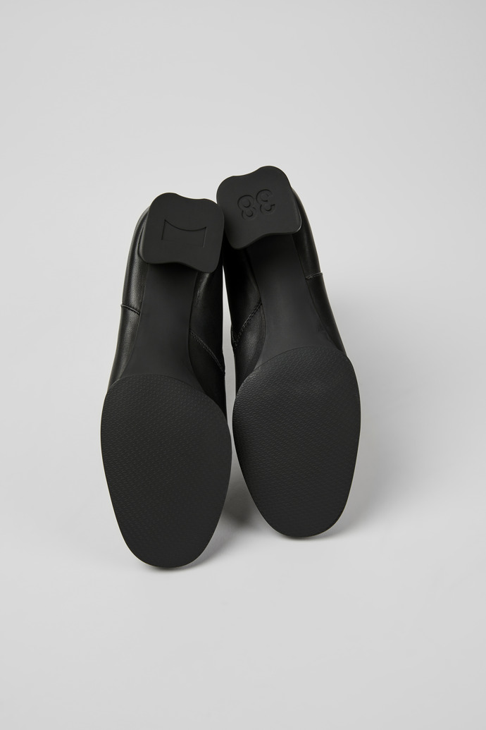 Katie Black Leather Mid Boots for Women.