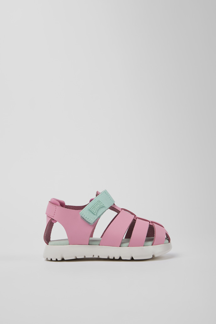 Oruga Pink Leather/Textile Sandal