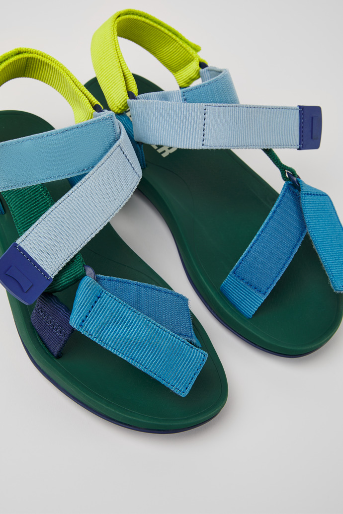 Match Multicolored textile sandals for men