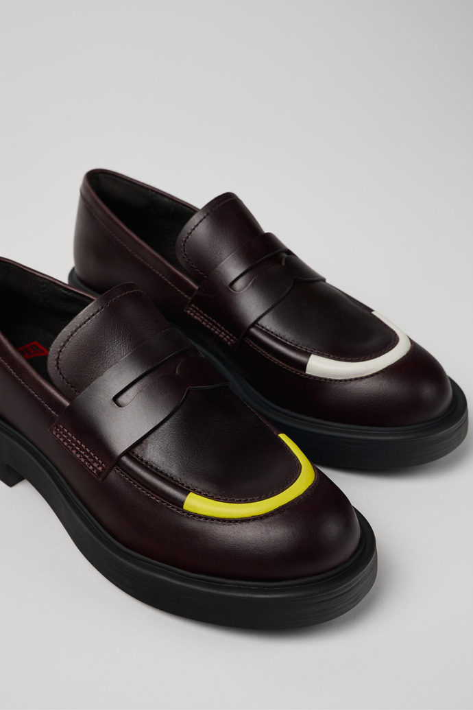 Twins Burgundy leather loafers for women