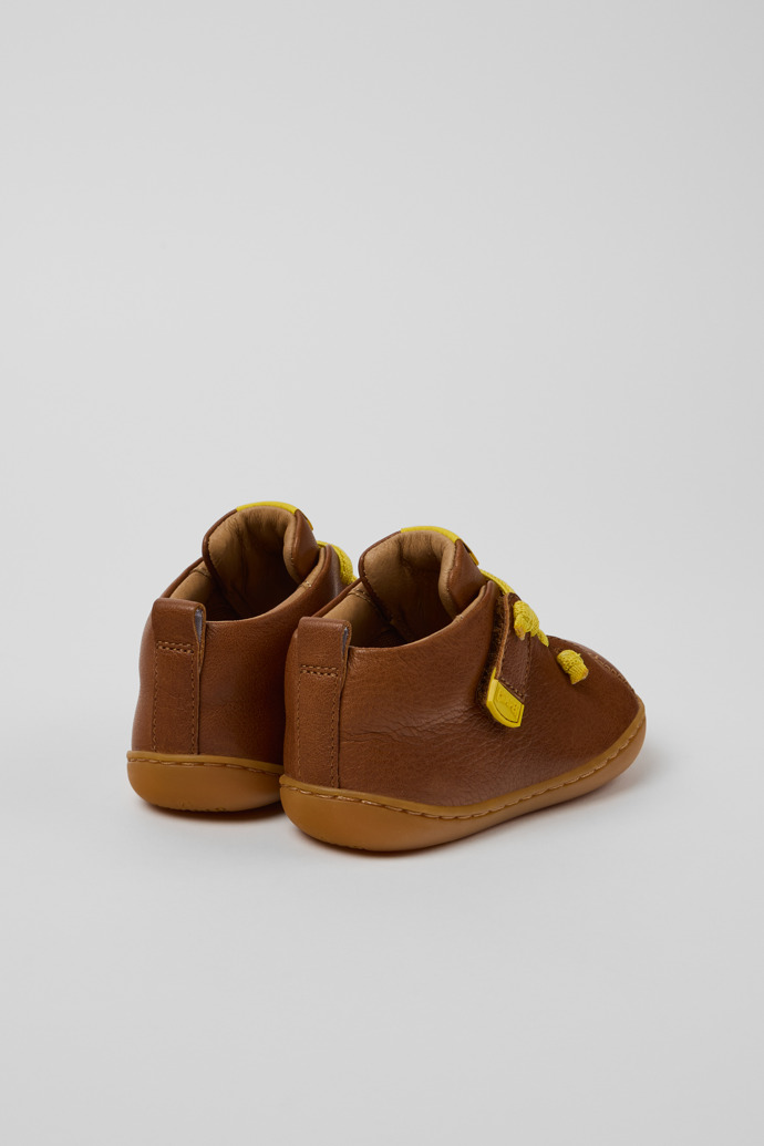 Peu Brown Leather Ankle Boots for Kids.