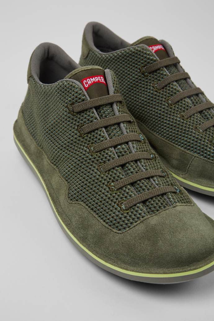 Beetle Green TENCEL™ Nubuck Ankle Boots for Men.