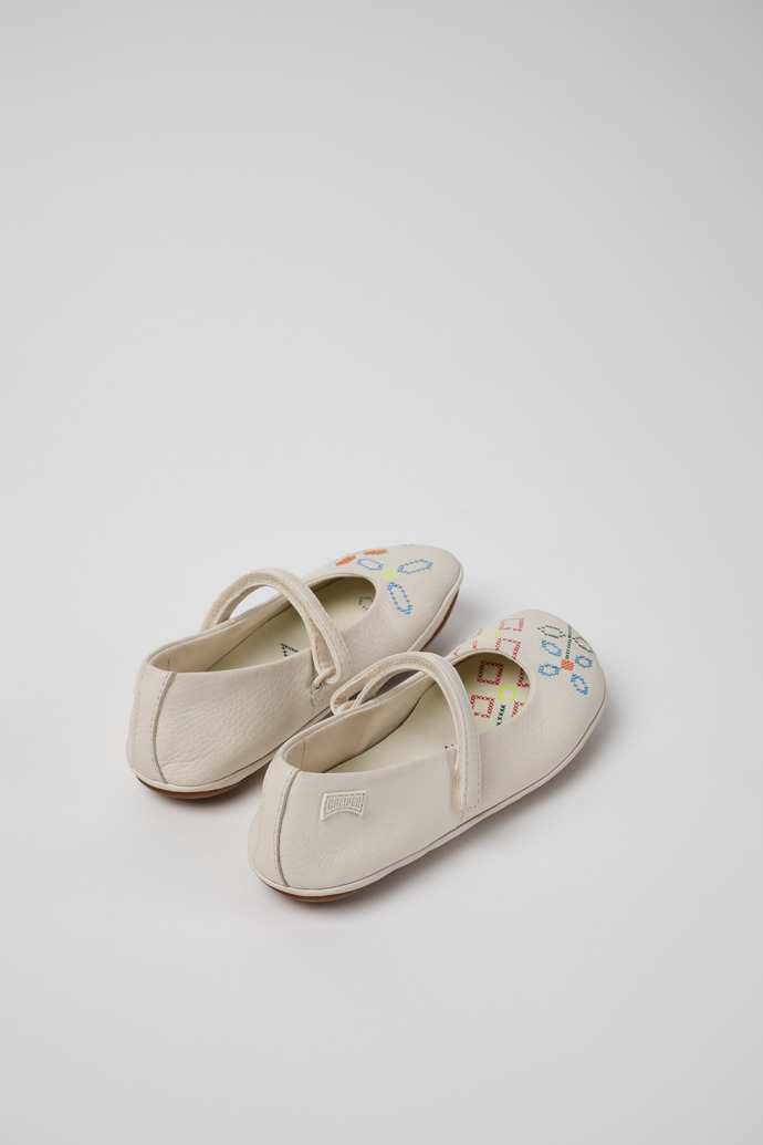 Twins White Leather Ballerina for Kids.