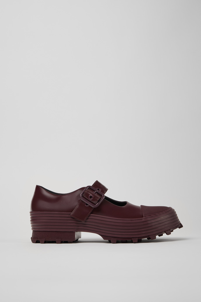 Traktori Burgundy Leather Mary Jane Clogs