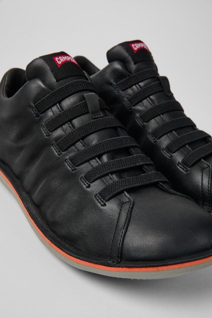 Beetle HYDROSHIELD® Black leather sneakers