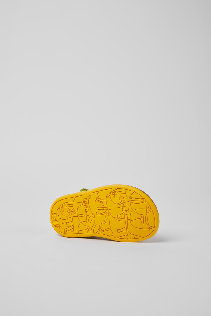 Twins Green and orange leather sandals for kids