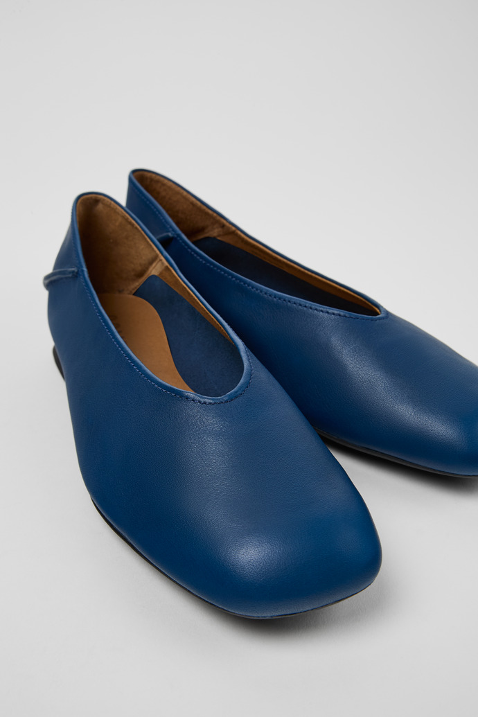 Casi Myra Blue leather ballerinas for women