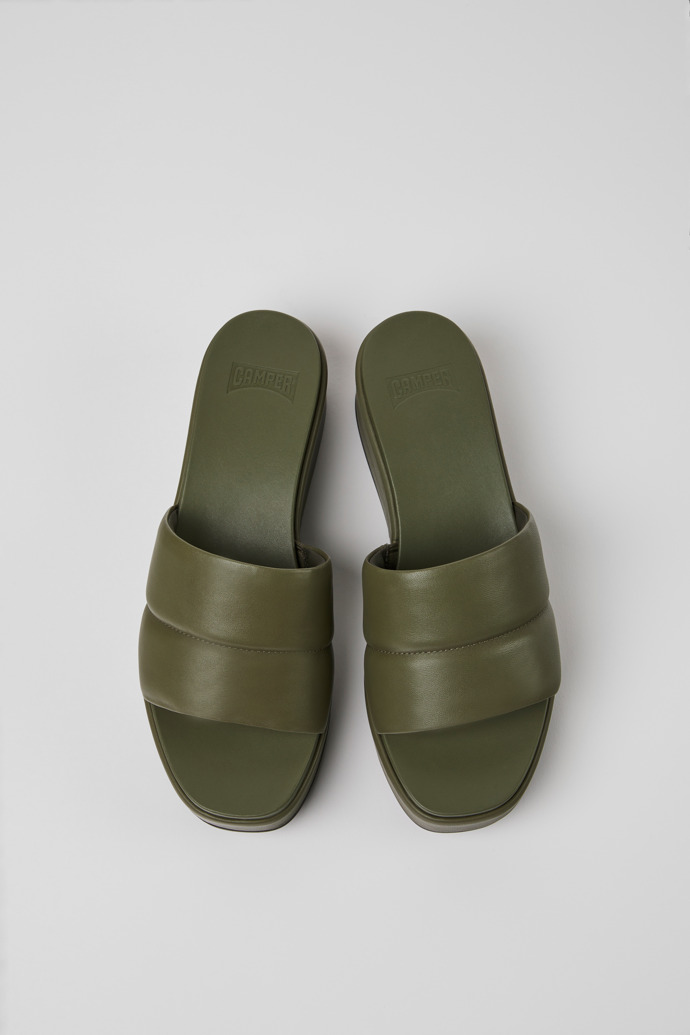 Misia Green leather sandals for women