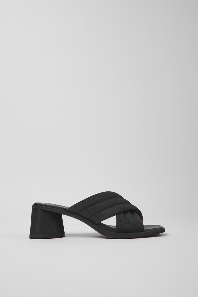 Kiara Black textile sandals for women