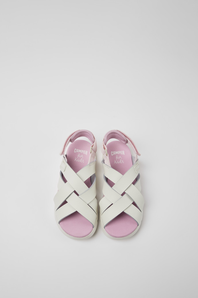 Oruga White leather sandals for kids