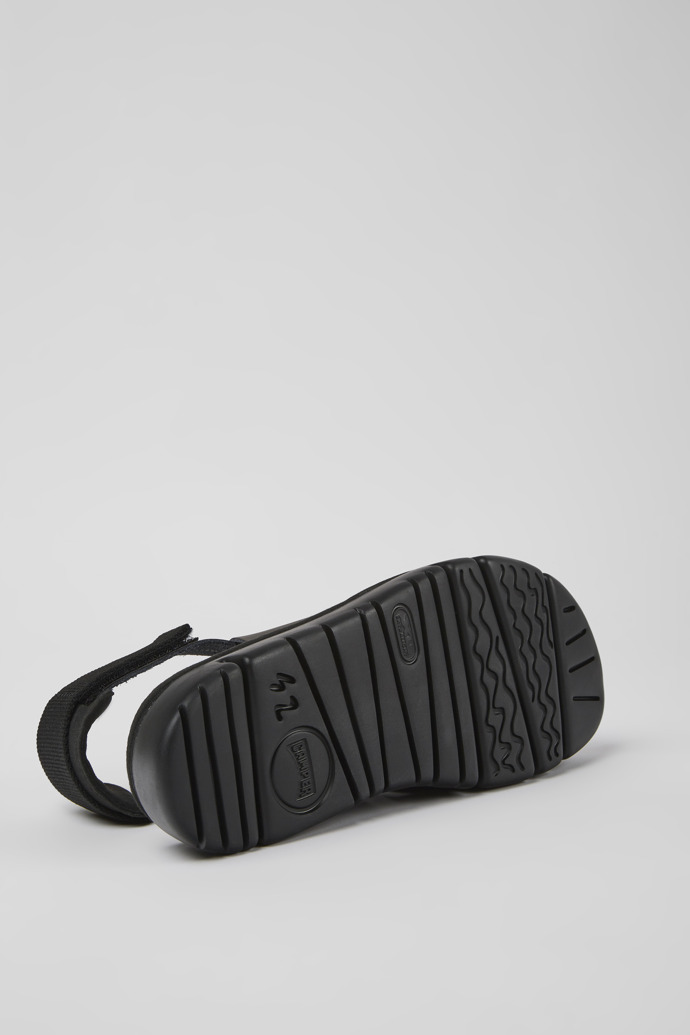 Oruga Brown leather and textile sandals for men