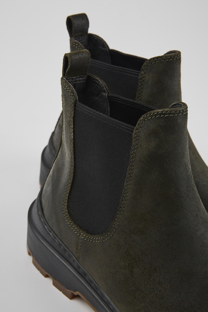 Brutus Trek MICHELIN Green-gray nubuck ankle boots for men