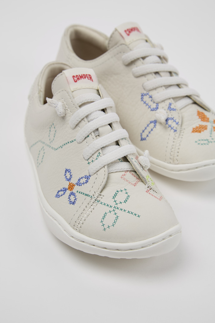 Twins White Leather Kids' Shoes for Children.