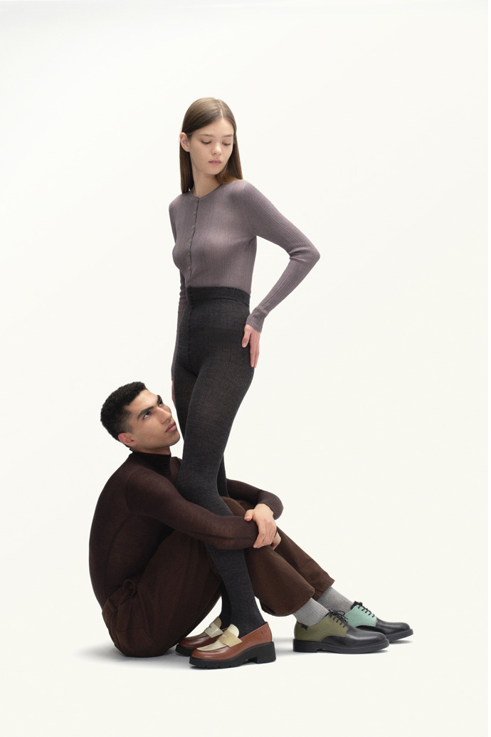 Twins Multicolor Leather Moccasin/Ballerina for Women.