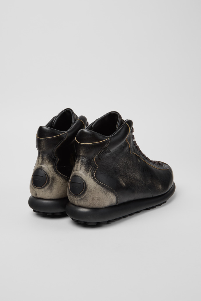 Pelotas Gray Leather Ankle Boots for Men.