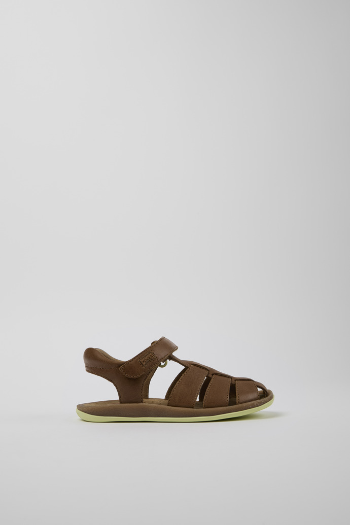 Bicho Brown Leather Kids' Closed Sandal.