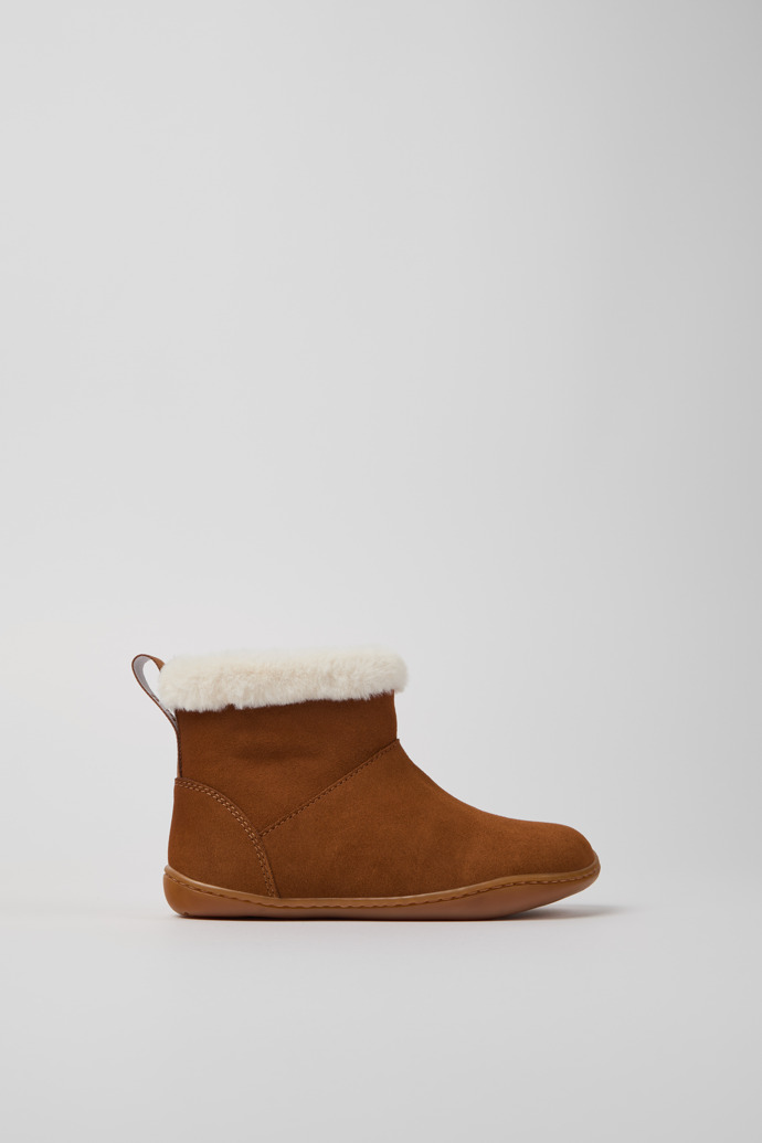 Peu Brown Nubuck Ankle Boots for Kids.
