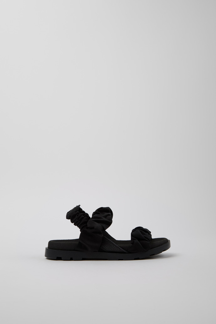 Brutus Sandal Black Leather and Recycled PET Sandals for Kids.