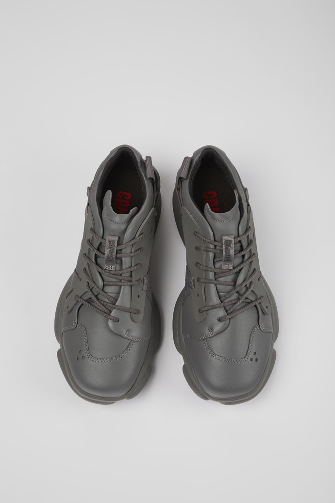 Karst Gray leather and textile sneakers for men