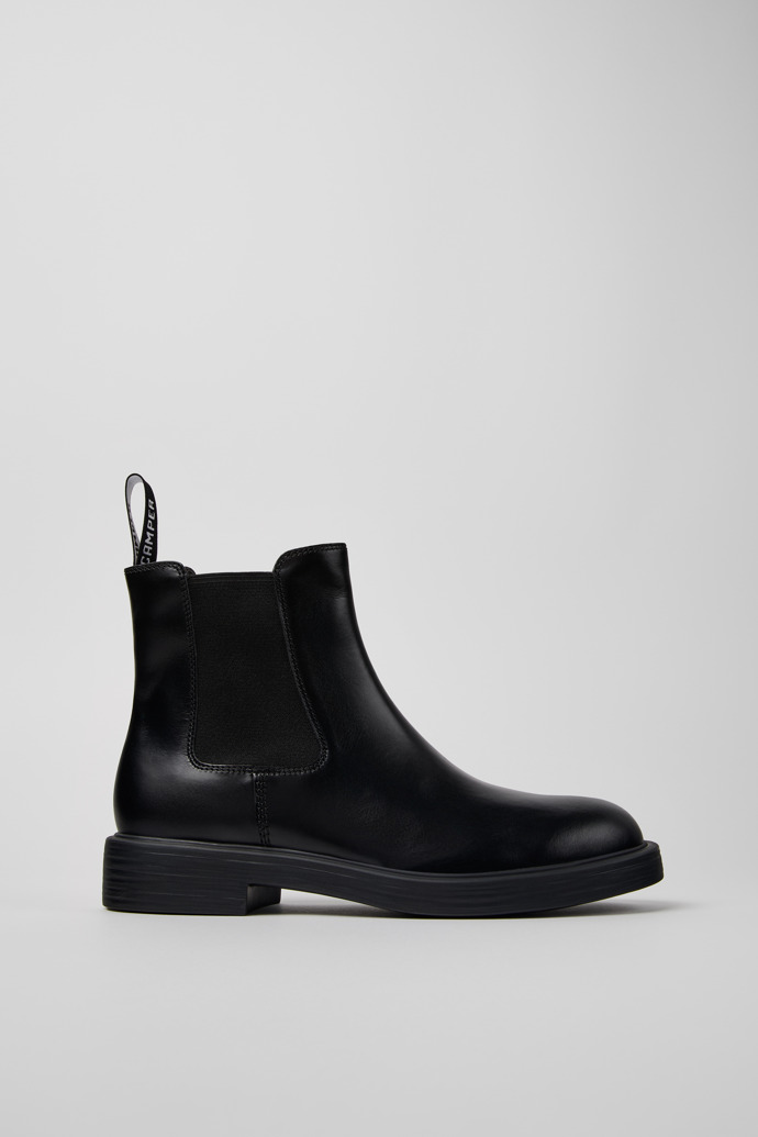 Dean Black Leather Ankle Boots for Men.