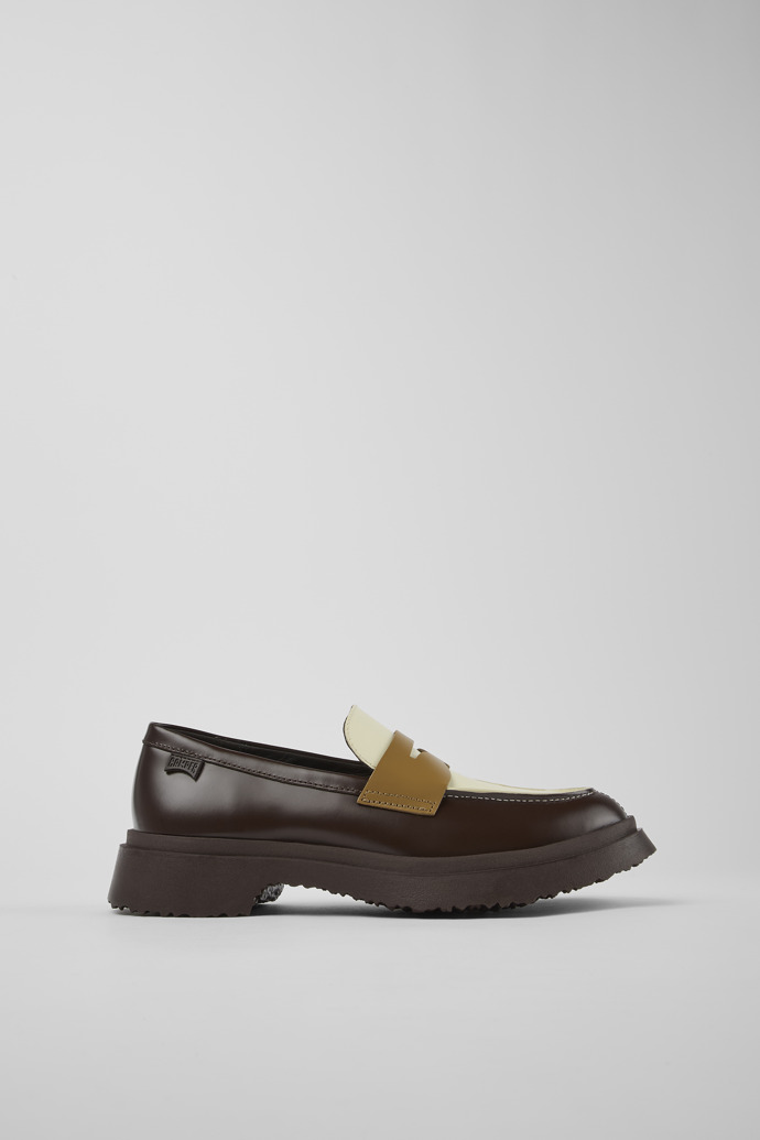 Twins Brown and white leather loafers for women