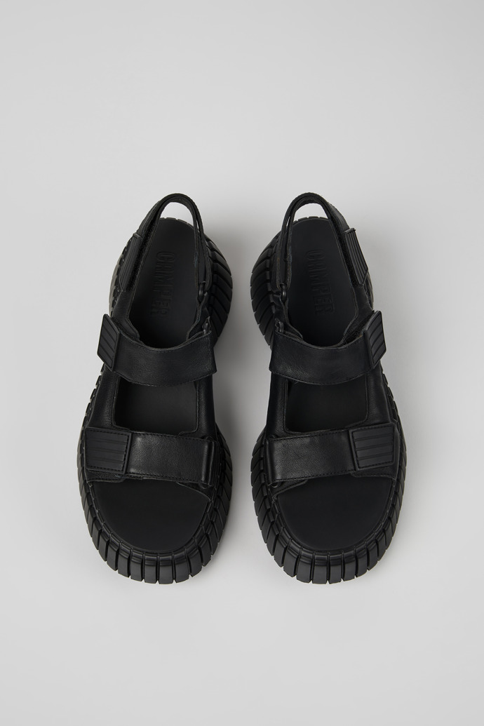 BCN Black Leather Sandal for Women.