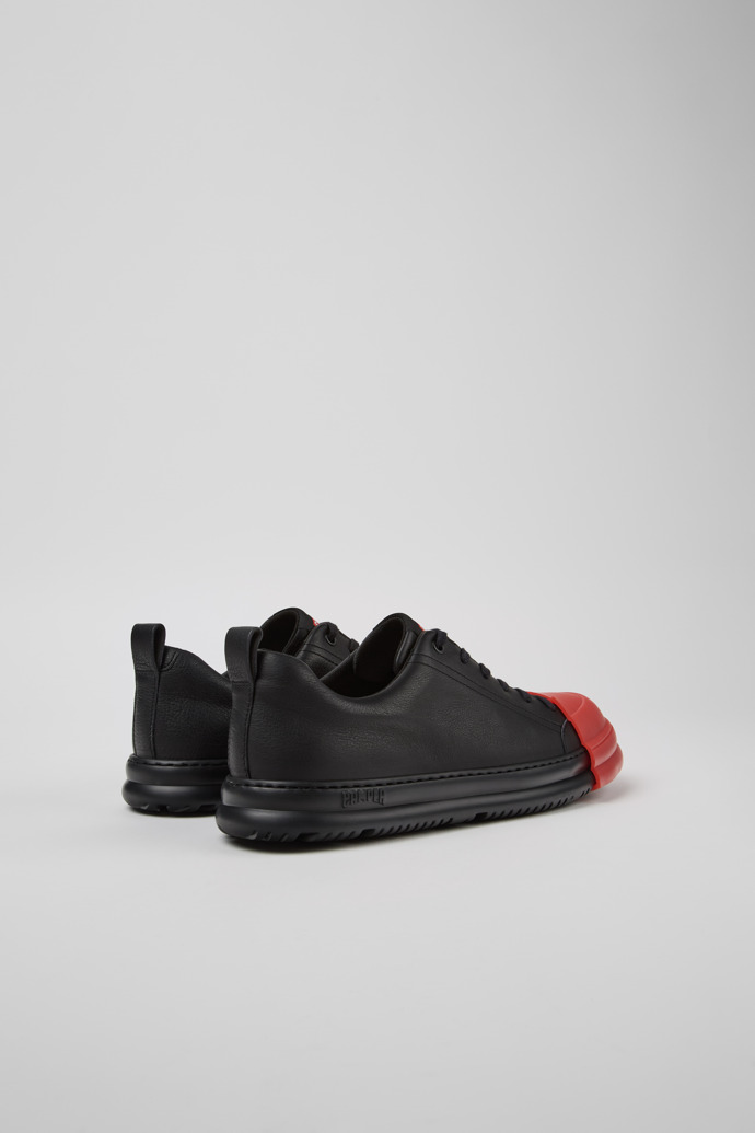 Junction Runner Black Leather Sneakers for Men.