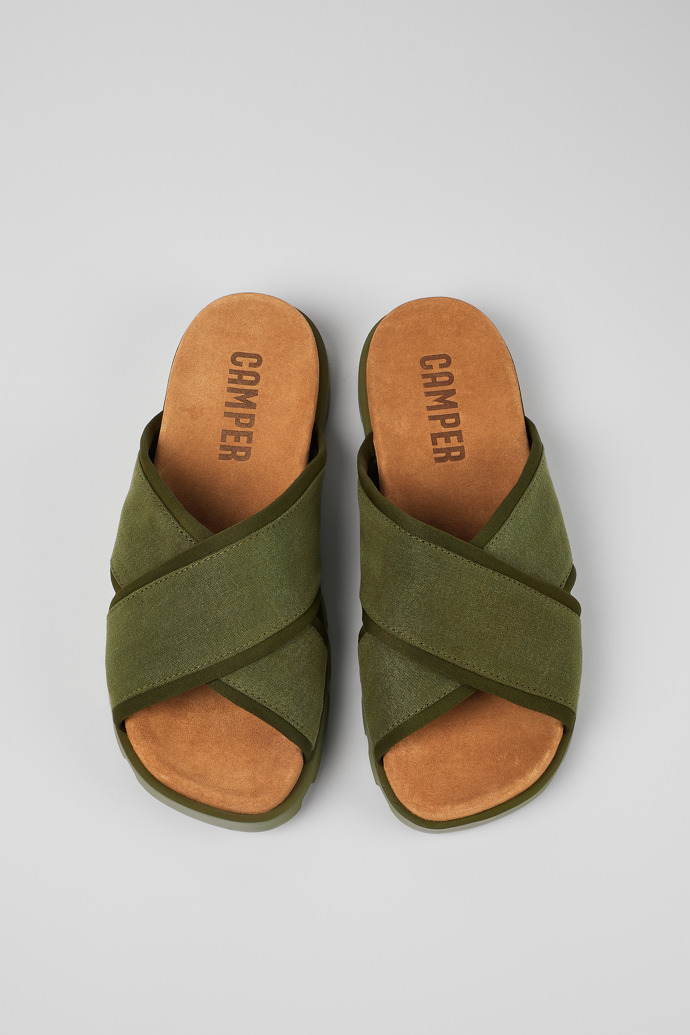 Brutus Sandal Green Textile Slide for Men