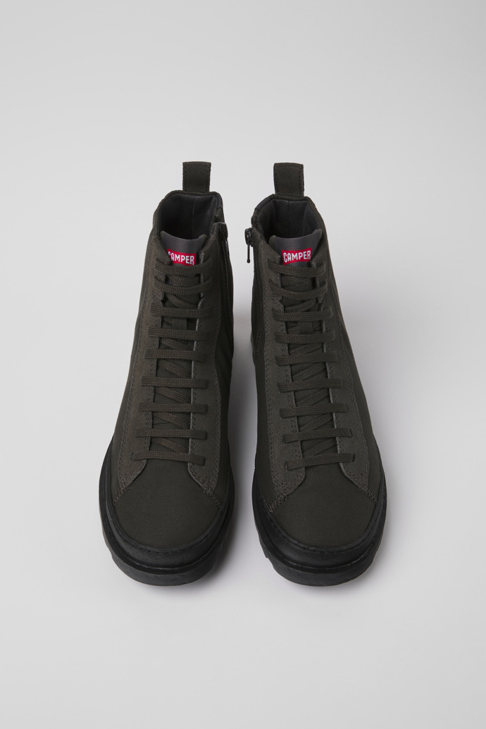 Brutus Gray textile and nubuck ankle boots for women