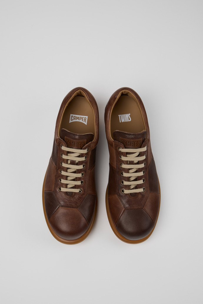 Twins Brown Leather Shoes for Men.