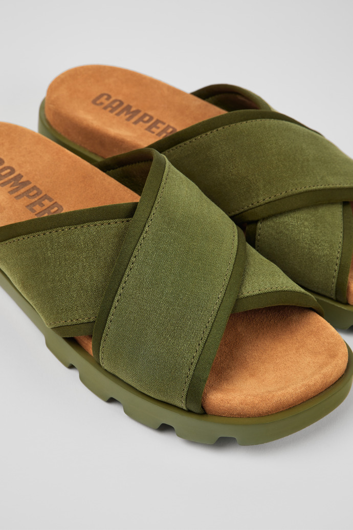 Brutus Sandal Green Textile Slide for Men