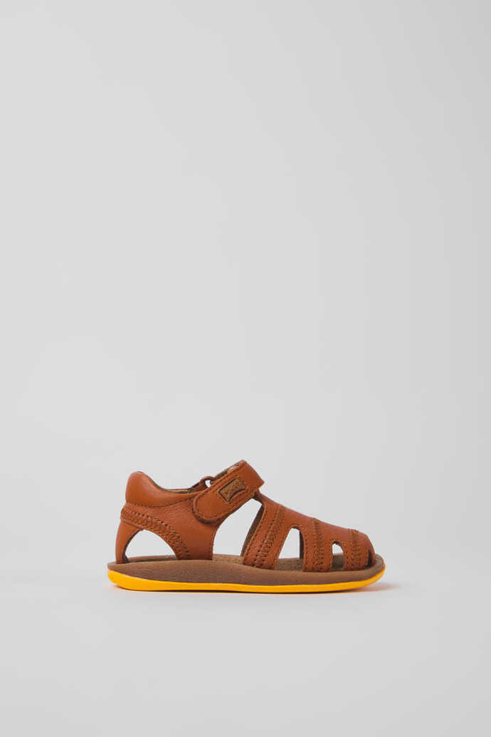 Bicho Brown leather sandals for kids