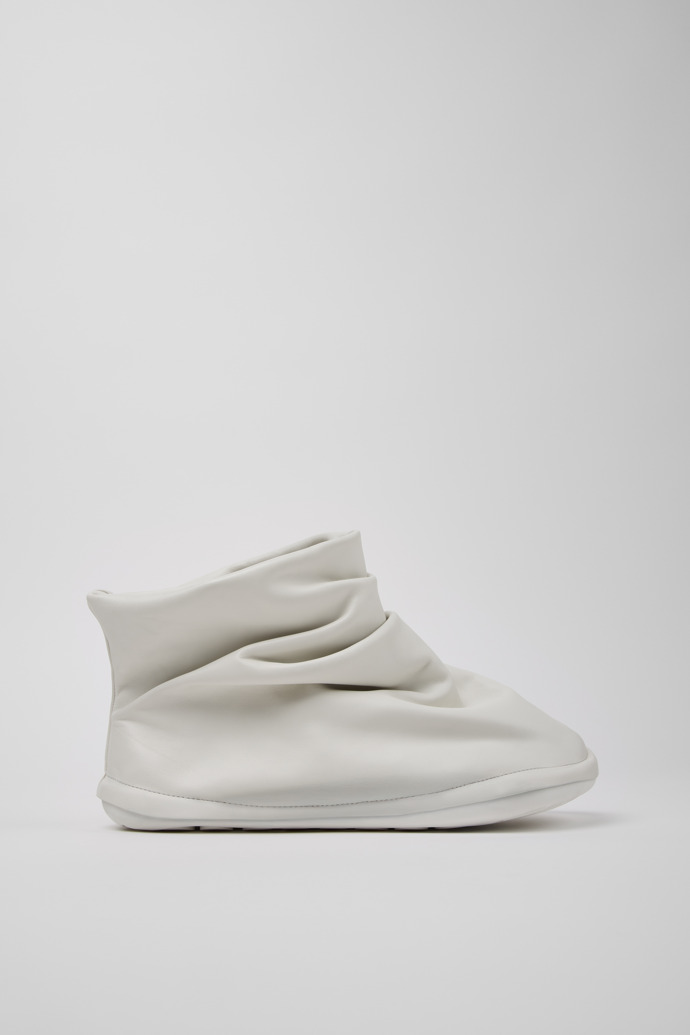 Camper x ISSEY MIYAKE - Peu Form White Leather Ankle Boots for Men.