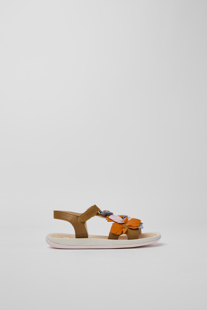 Twins Brown leather sandals for girls