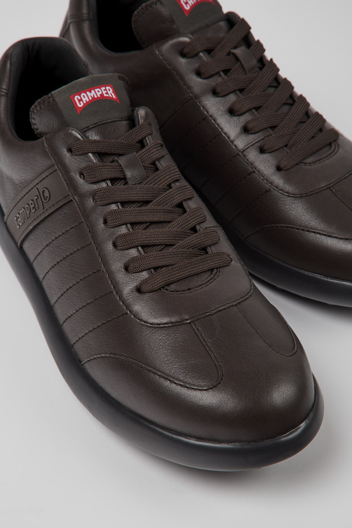 Pelotas XLF Brown Leather Sneakers for Men.