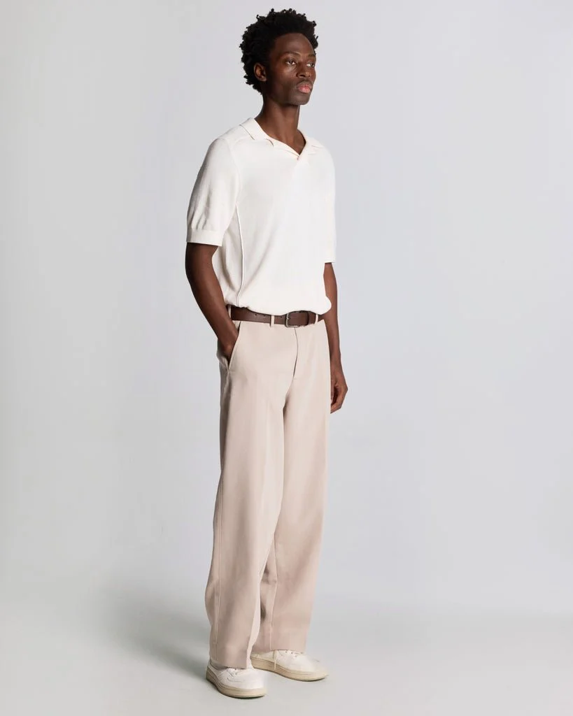 Seam Tipped Knitted Polo Shirt