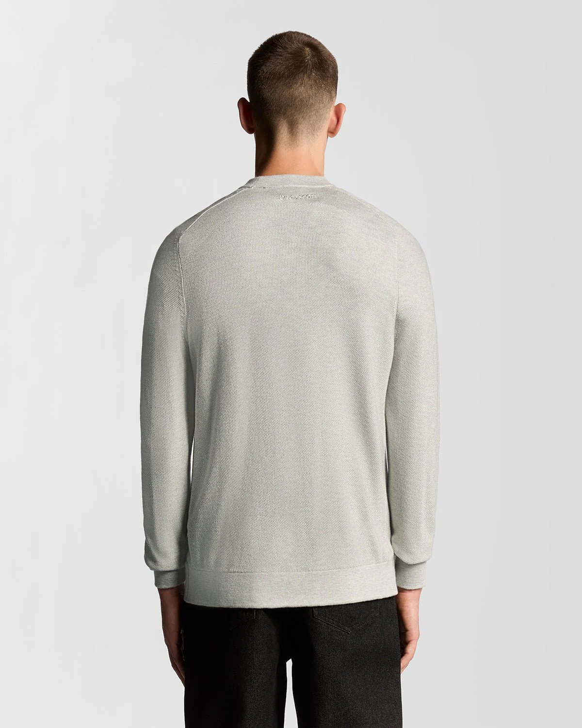Pique Knit Mock Neck Jumper