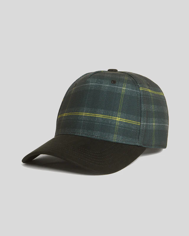 Contrast Tartan Check Baseball Cap